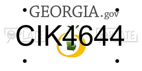 CIK4644 Georgia License Plate