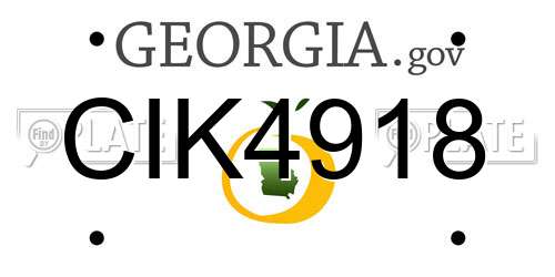 CIK4918 Georgia License Plate
