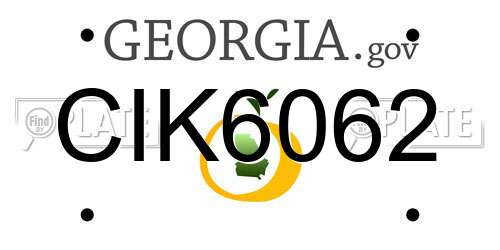 CIK6062 Georgia License Plate