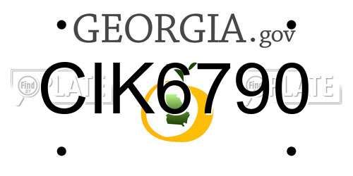 CIK6790 Georgia License Plate