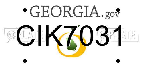 CIK7031 Georgia License Plate