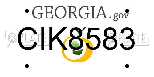 CIK8583 Georgia License Plate