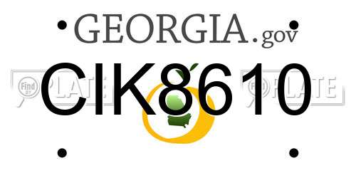 CIK8610 Georgia License Plate