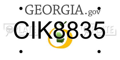 CIK8835 Georgia License Plate