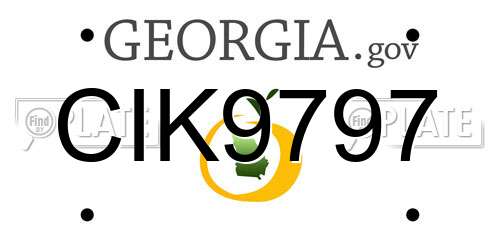 CIK9797 Georgia License Plate