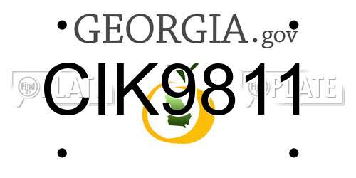 CIK9811 Georgia License Plate