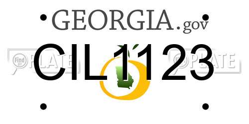 CIL1123 Georgia License Plate