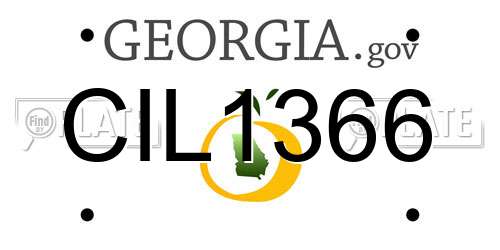 CIL1366 Georgia License Plate