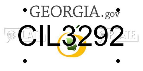 CIL3292 Georgia License Plate