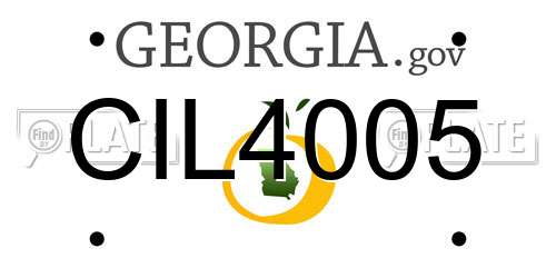 CIL4005 Georgia License Plate