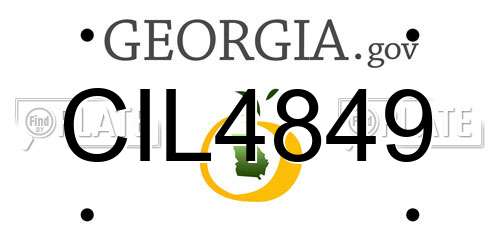 CIL4849 Georgia License Plate
