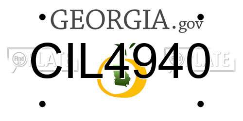 CIL4940 Georgia License Plate