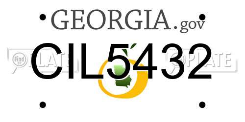 CIL5432 Georgia License Plate