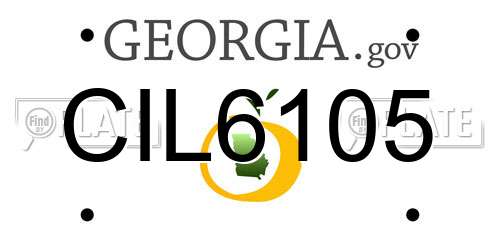 CIL6105 Georgia License Plate