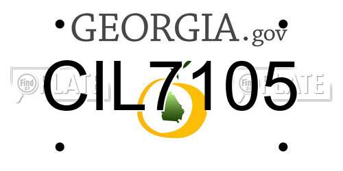 CIL7105 Georgia License Plate