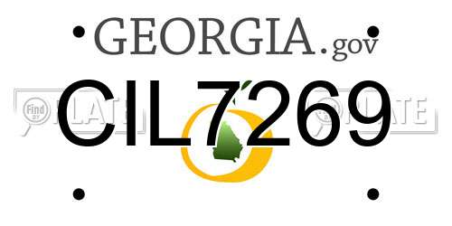 CIL7269 Georgia License Plate