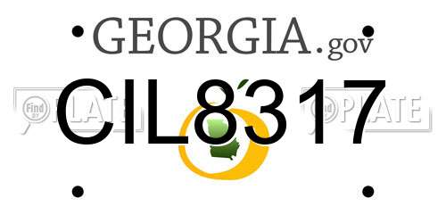 CIL8317 Georgia License Plate