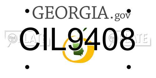 CIL9408 Georgia License Plate
