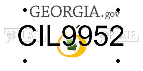 CIL9952 Georgia License Plate