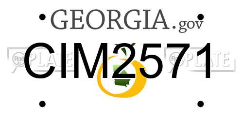 CIM2571 Georgia License Plate