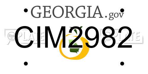 CIM2982 Georgia License Plate