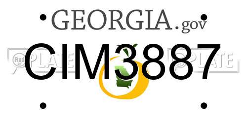 CIM3887 Georgia License Plate