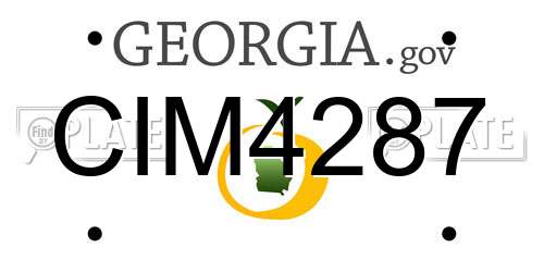 CIM4287 Georgia License Plate