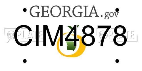 CIM4878 Georgia License Plate