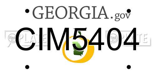 CIM5404 Georgia License Plate