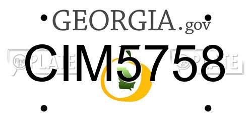 CIM5758 Georgia License Plate