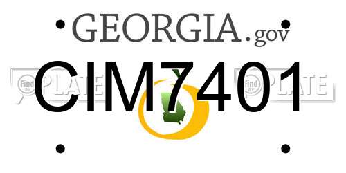 CIM7401 Georgia License Plate