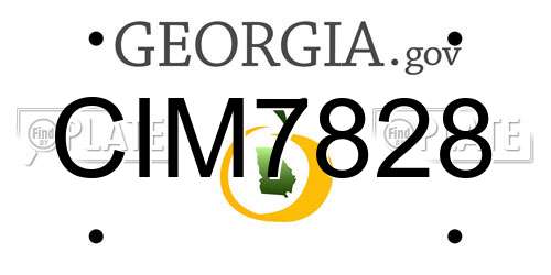 CIM7828 Georgia License Plate