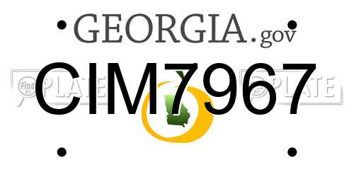 CIM7967 Georgia License Plate