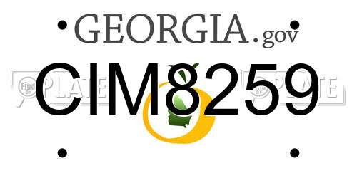 CIM8259 Georgia License Plate