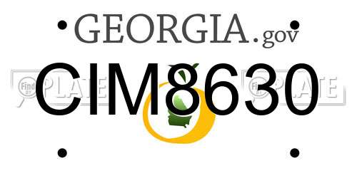 CIM8630 Georgia License Plate