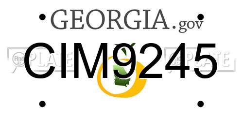 CIM9245 Georgia License Plate