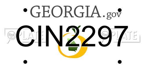 CIN2297 Georgia License Plate