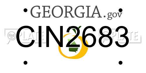 CIN2683 Georgia License Plate
