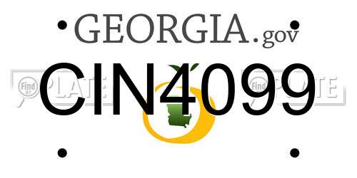 CIN4099 Georgia License Plate