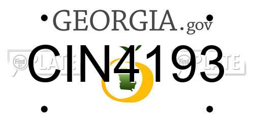 CIN4193 Georgia License Plate