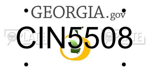 CIN5508 Georgia License Plate