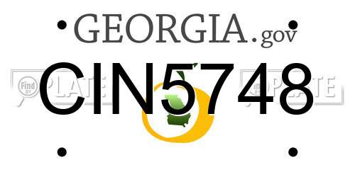 CIN5748 Georgia License Plate