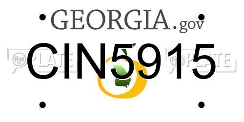 CIN5915 Georgia License Plate