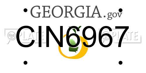 CIN6967 Georgia License Plate
