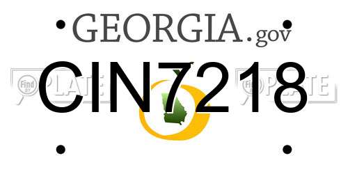 CIN7218 Georgia License Plate