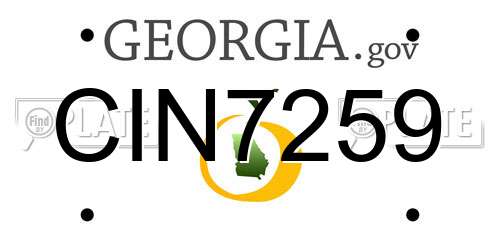 CIN7259 Georgia License Plate