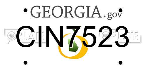 CIN7523 Georgia License Plate