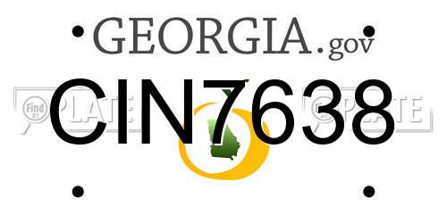 CIN7638 Georgia License Plate