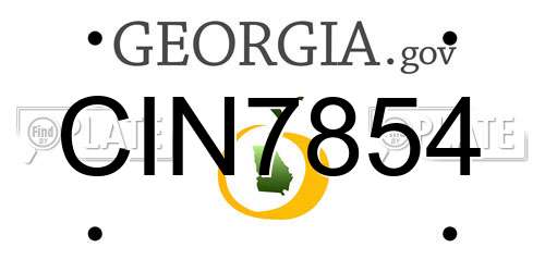 CIN7854 Georgia License Plate