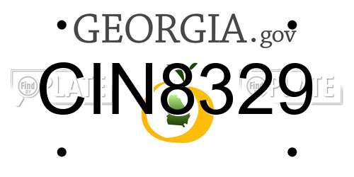 CIN8329 Georgia License Plate